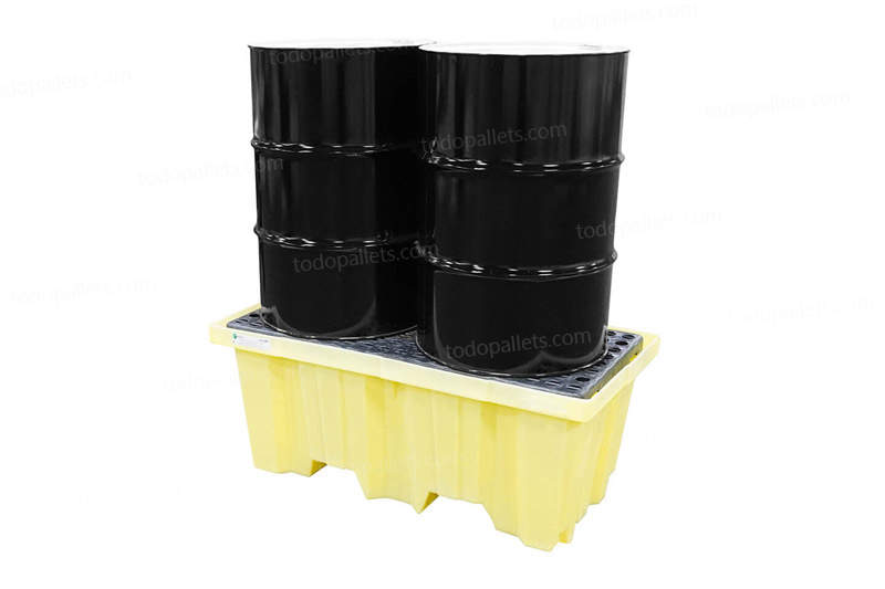 TAD1011BIG001 Tarima Antiderrames para 2 tambos TAD1011 sin desagüe - Imagen 1