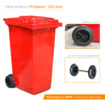Bote de Basura 120 Lts. / 30 Galones color Rojo - Imagen 8