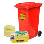 Kit Antiderrames Móvil 50 Galones con Contenedor de Plástico - Líquidos Agresivos HazMat